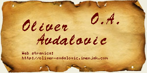 Oliver Avdalović vizit kartica